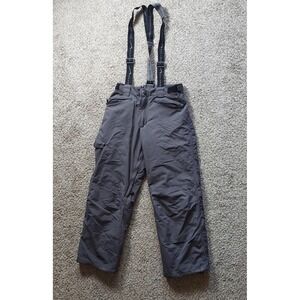 Polar Edge Snow Pants Men L Gray Gold Series Ski Bib Suspenders Water Resistant